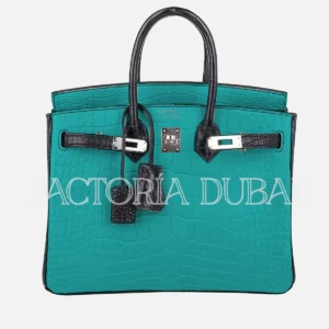 Hermes Birkin 25 Alligator matte HSS Special Order Blue Paon/Black PHW