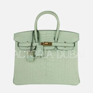 Hermes Birkin 25 Alligator matte Vert D’Eau GHW
