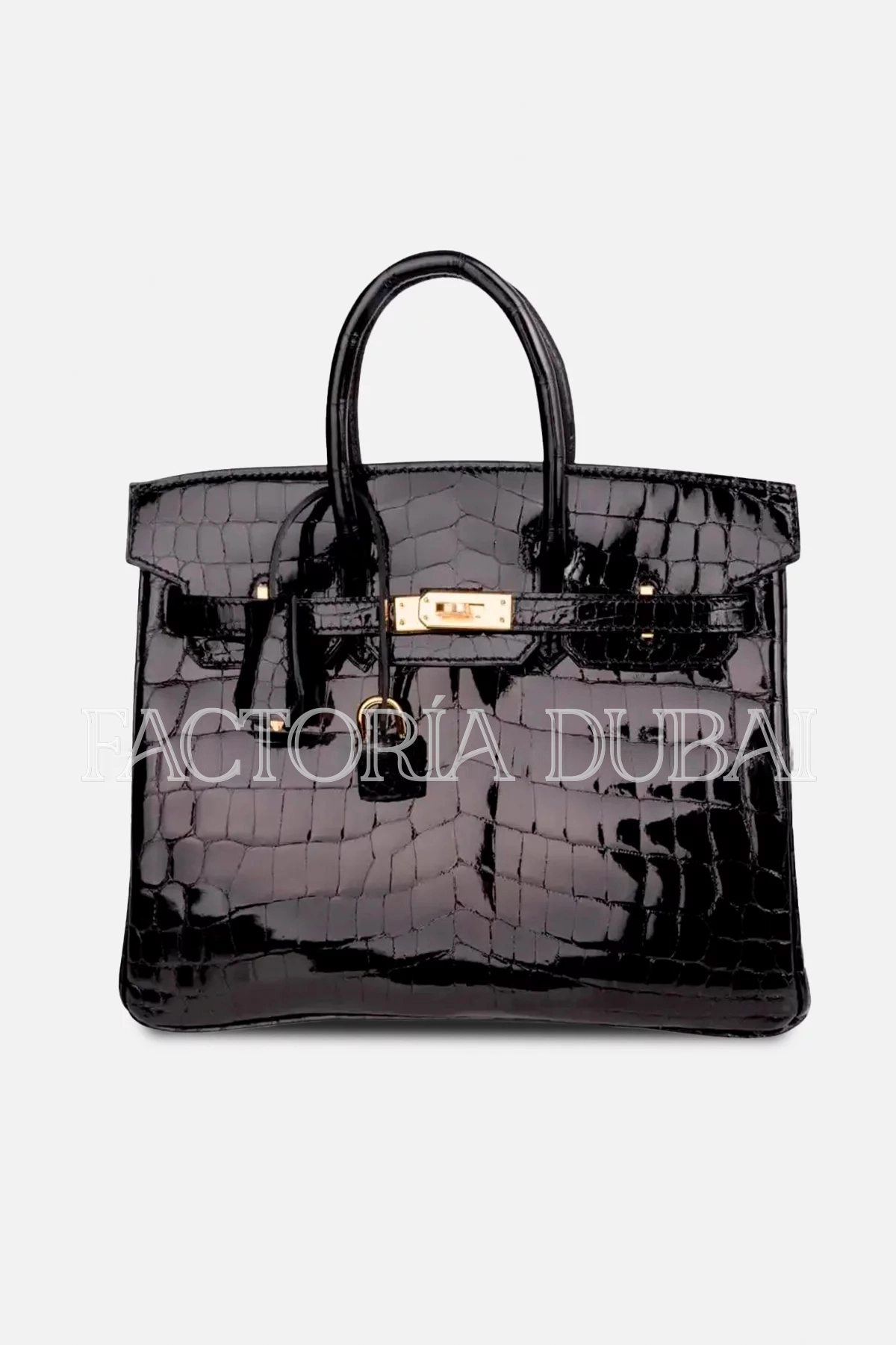 Hermes Birkin 25 Bag Black Crocodile Lisse GHW