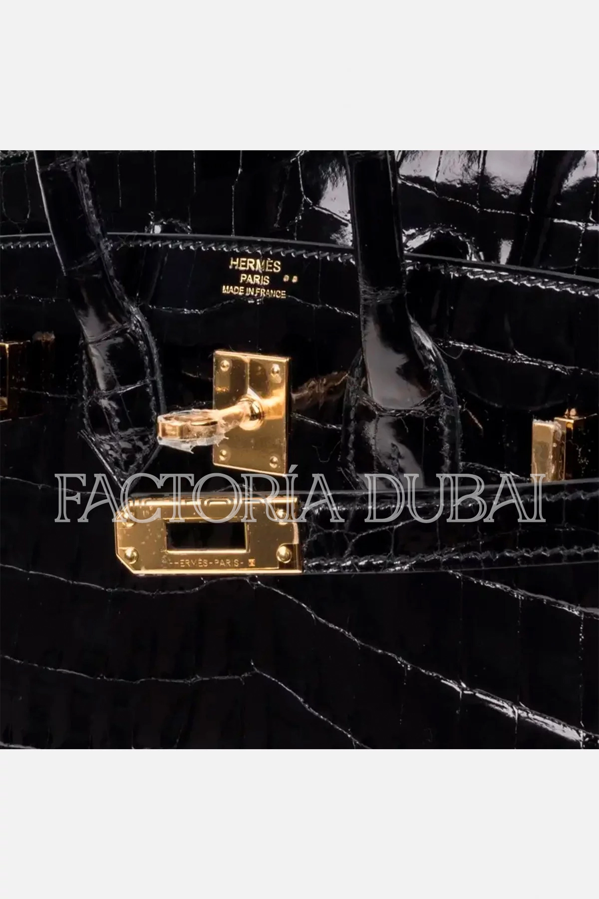 Hermes Birkin 25 Bag Black Crocodile Lisse GHW
