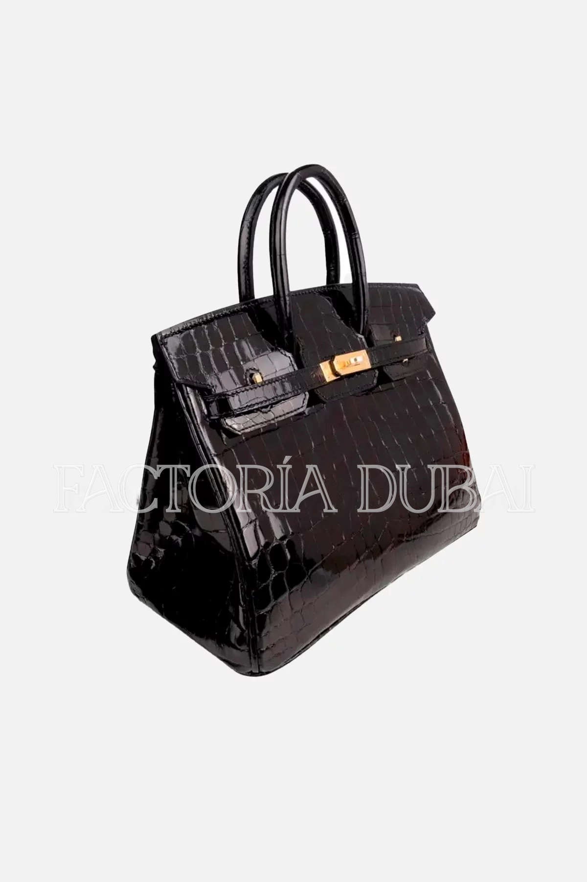 Hermes Birkin 25 Bag Black Crocodile Lisse GHW