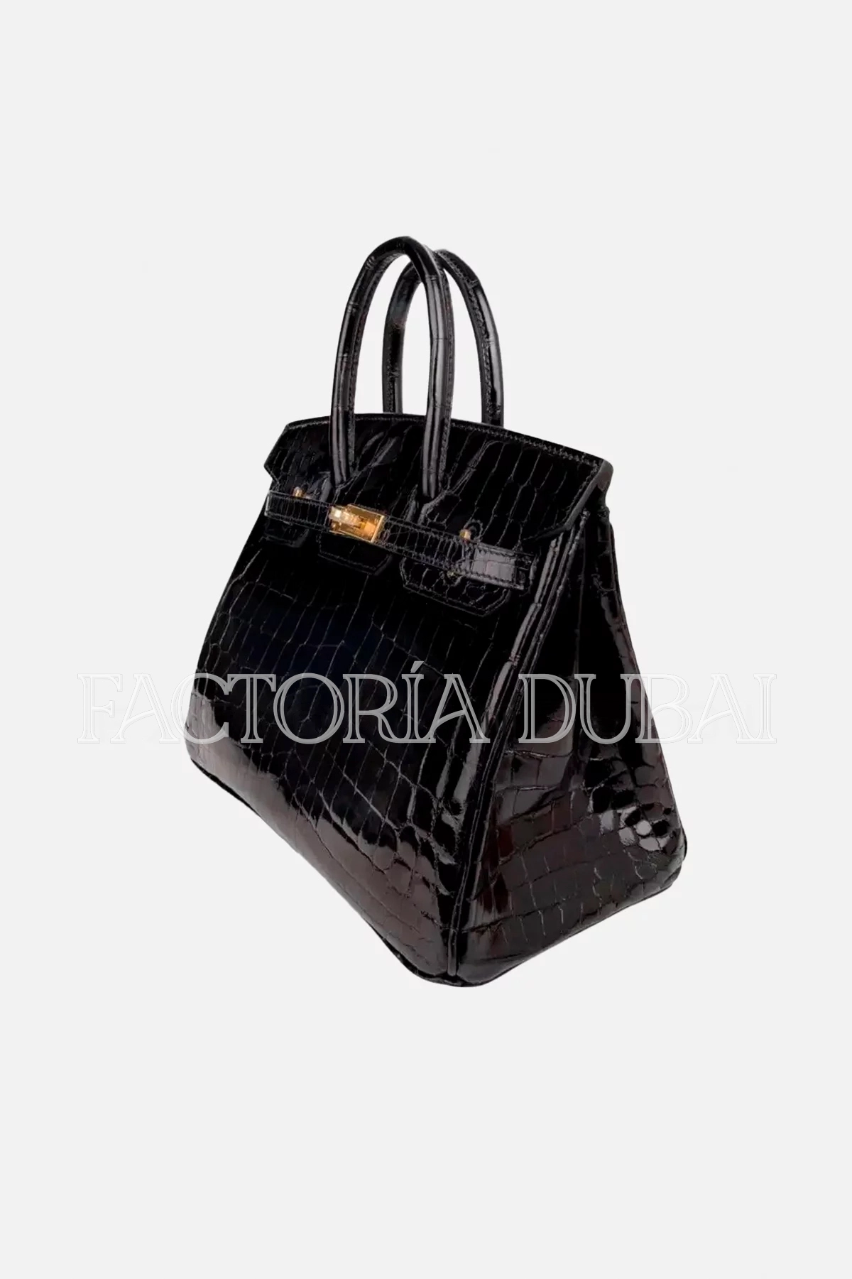 Hermes Birkin 25 Bag Black Crocodile Lisse GHW