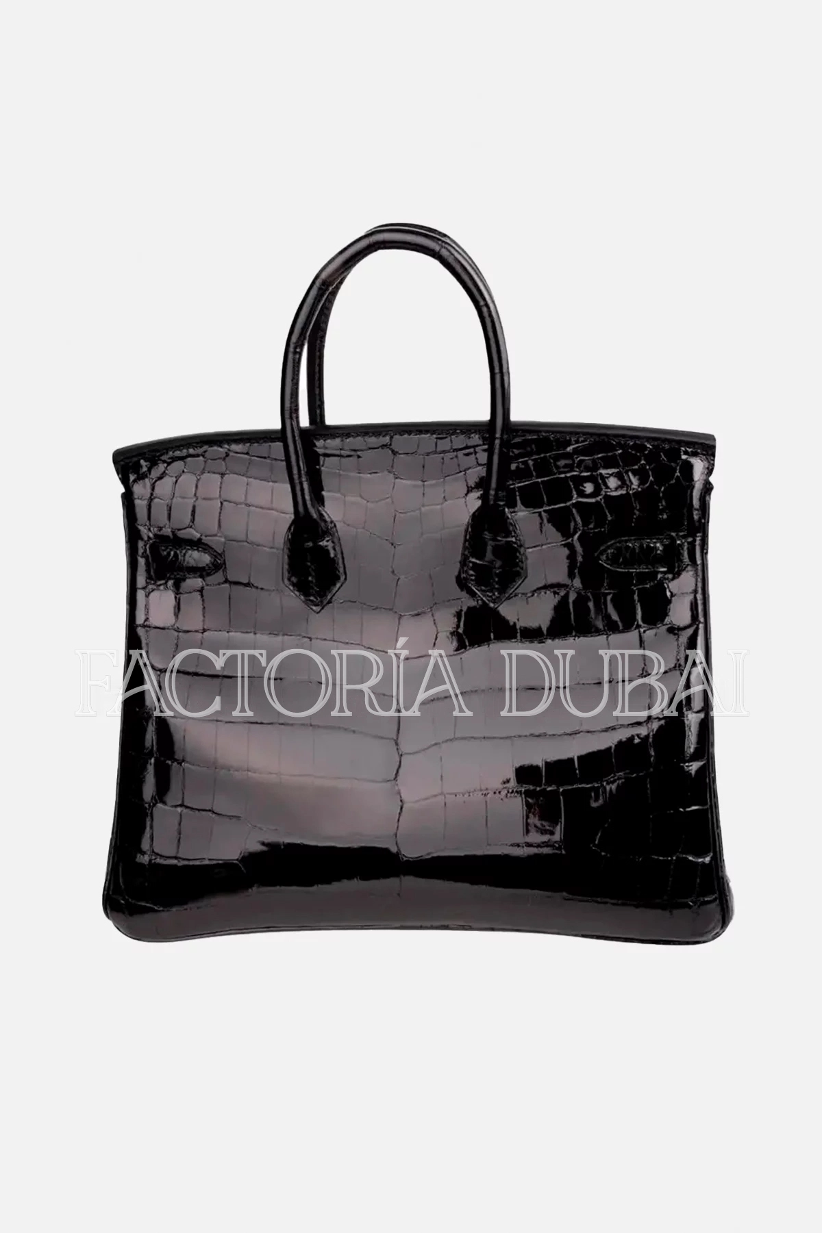 Hermes Birkin 25 Bag Black Crocodile Lisse GHW