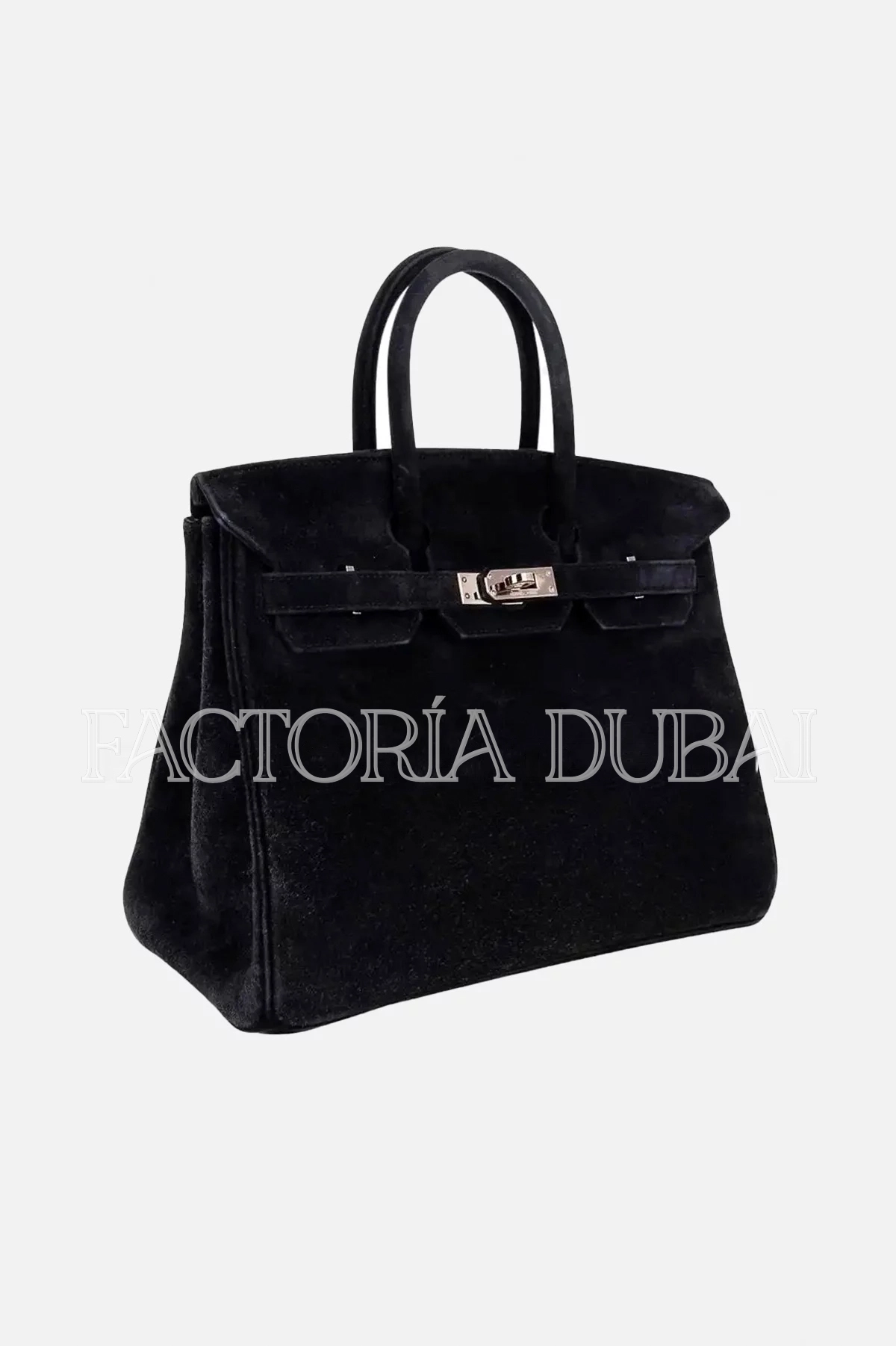Hermes Birkin 25 Bag Black Doblis Suede PHW
