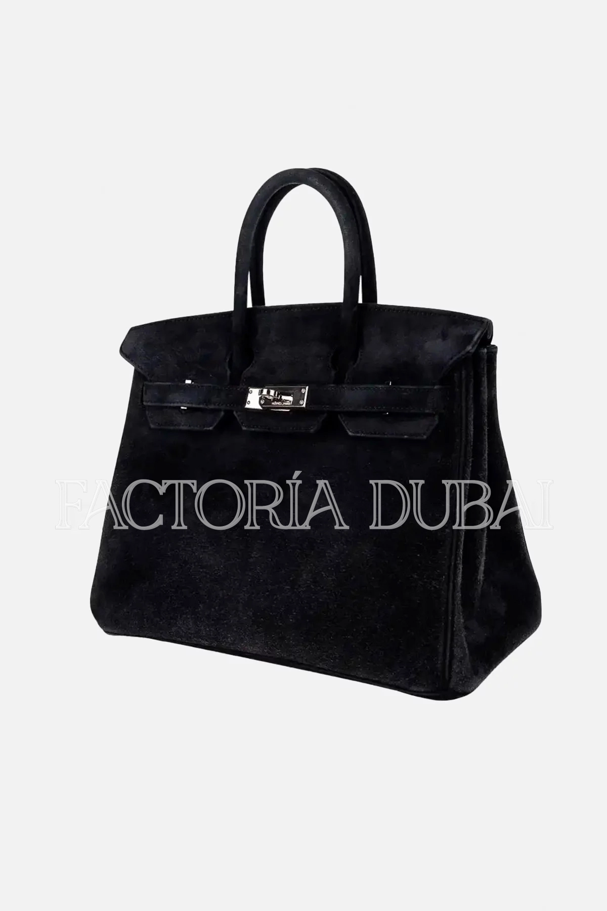Hermes Birkin 25 Bag Black Doblis Suede PHW