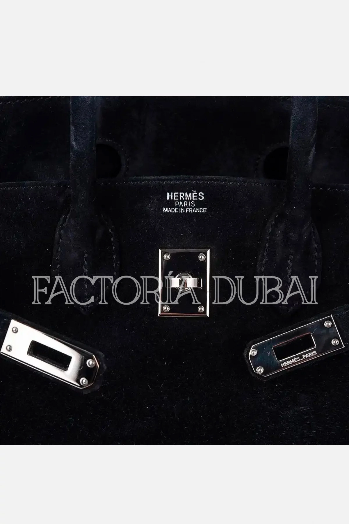Hermes Birkin 25 Bag Black Doblis Suede PHW
