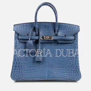 Hermes Birkin 25 Bag Blue Brighton Matte Crocodile PHW