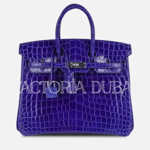 Hermes Birkin 25 Bag Blue Electric Crocodile Niloticus PHW