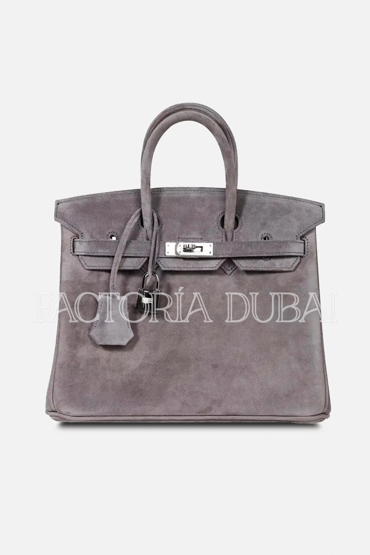 Hermes Birkin 25 Bag Gris Fume Doblis Suede PHW