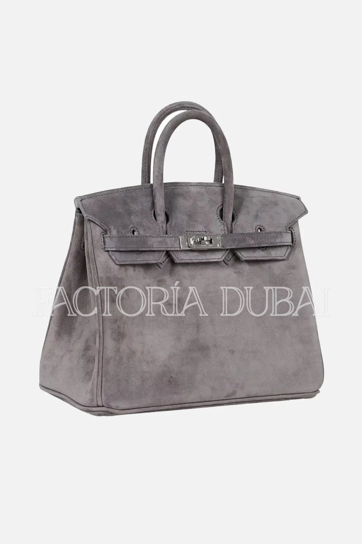Hermes Birkin 25 Bag Gris Fume Doblis Suede PHW