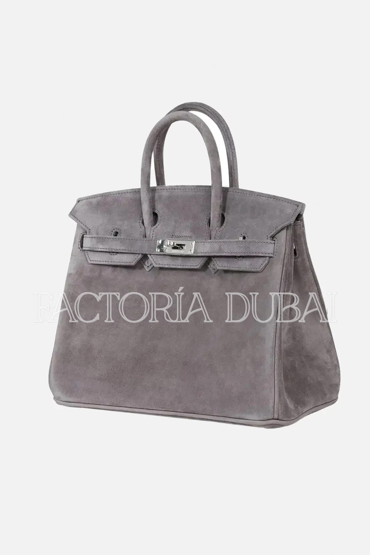 Hermes Birkin 25 Bag Gris Fume Doblis Suede PHW