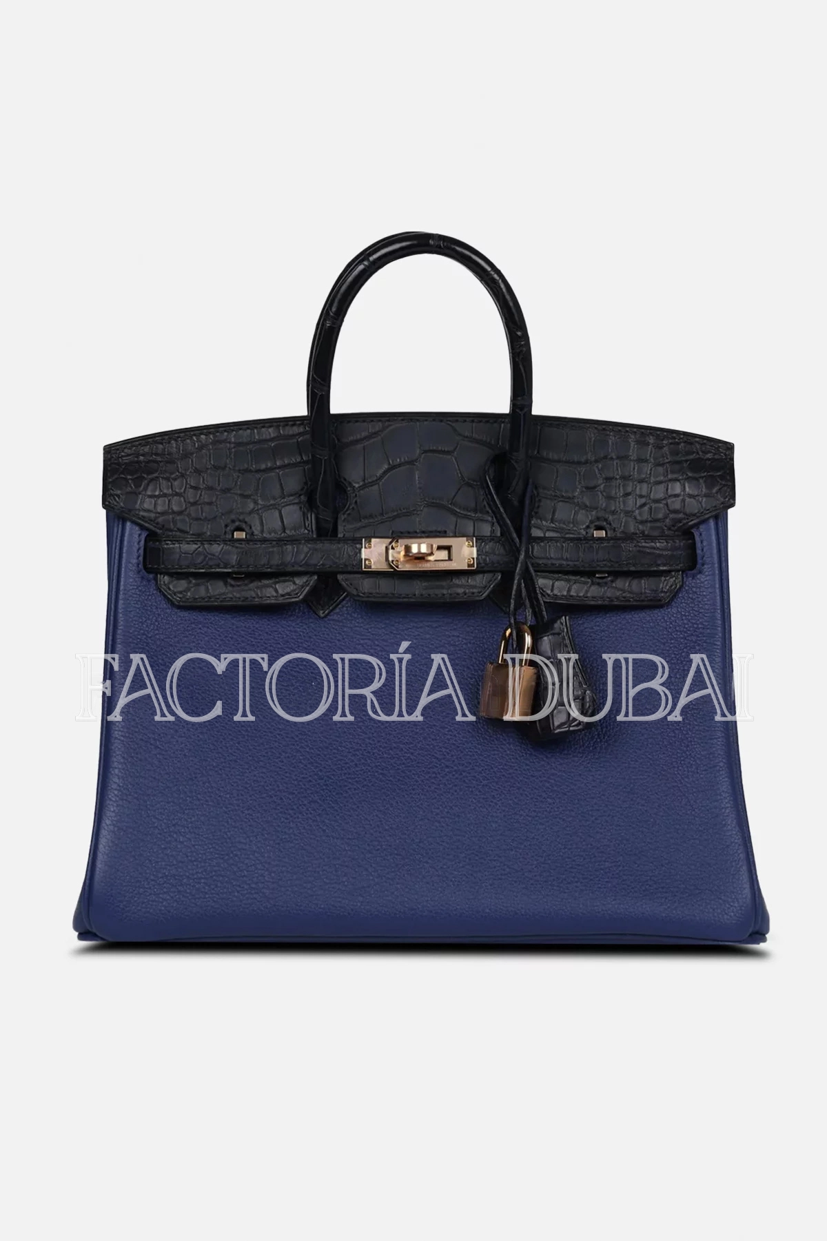 Hermès Birkin 25 Bleu Saphir Taurillion Novillo and Bleu Marine Matte Alligator Touch RGHW
