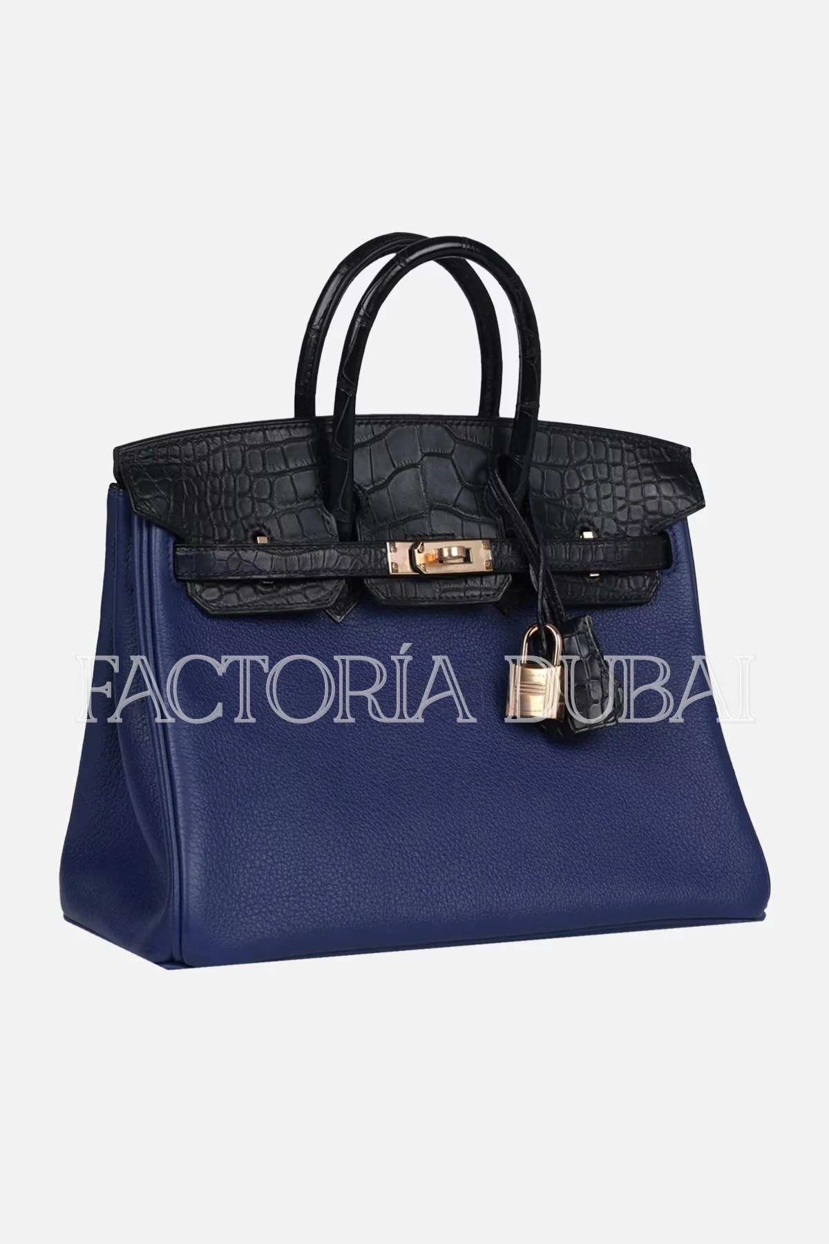 Hermès Birkin 25 Bleu Saphir Taurillion Novillo and Bleu Marine Matte Alligator Touch RGHW