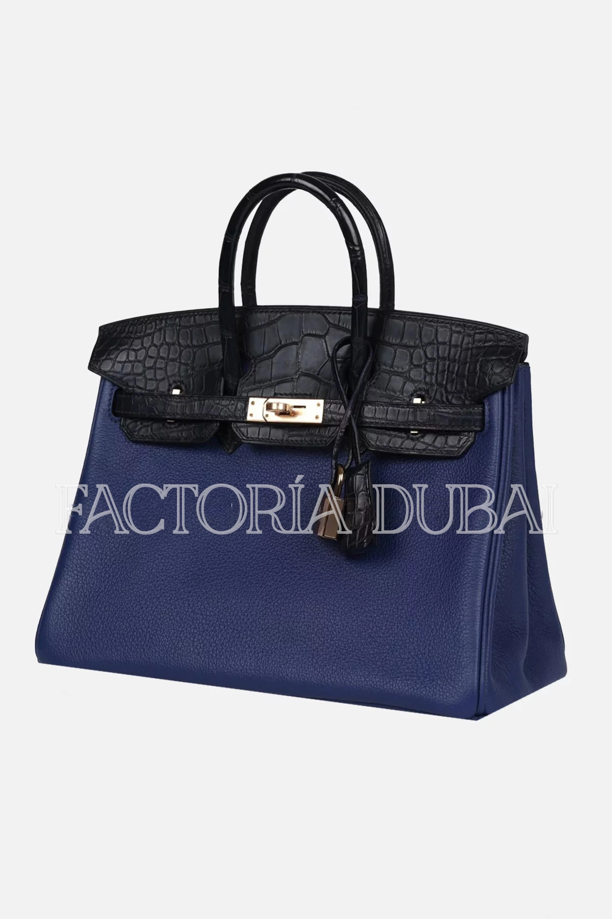 Hermès Birkin 25 Bleu Saphir Taurillion Novillo and Bleu Marine Matte Alligator Touch RGHW