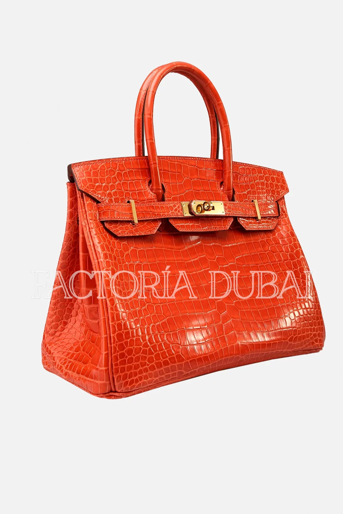 Hermes Birkin 30 Shiny Orange Poppy Porosus GHW