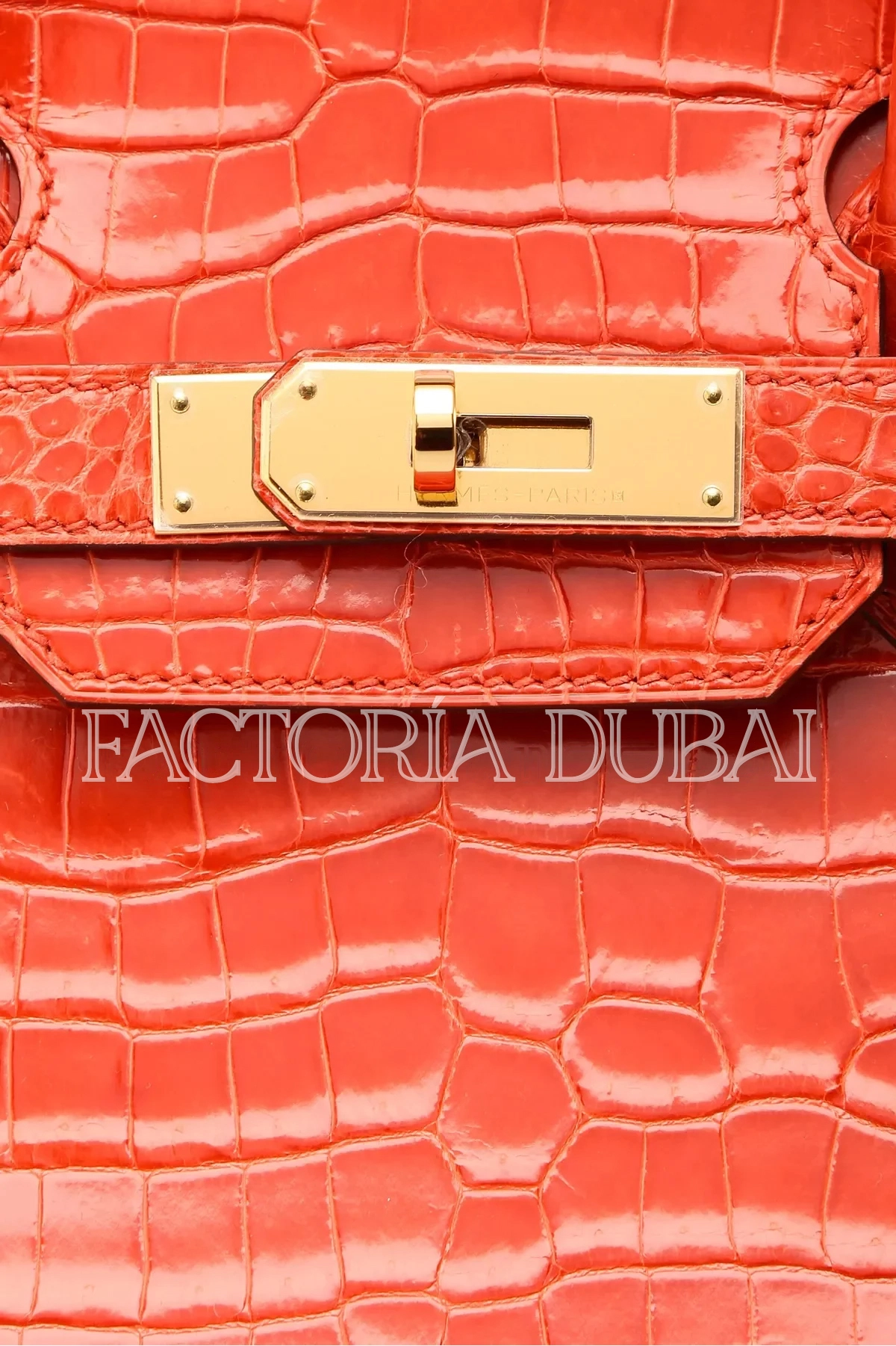 Hermes Birkin 30 Shiny Orange Poppy Porosus GHW