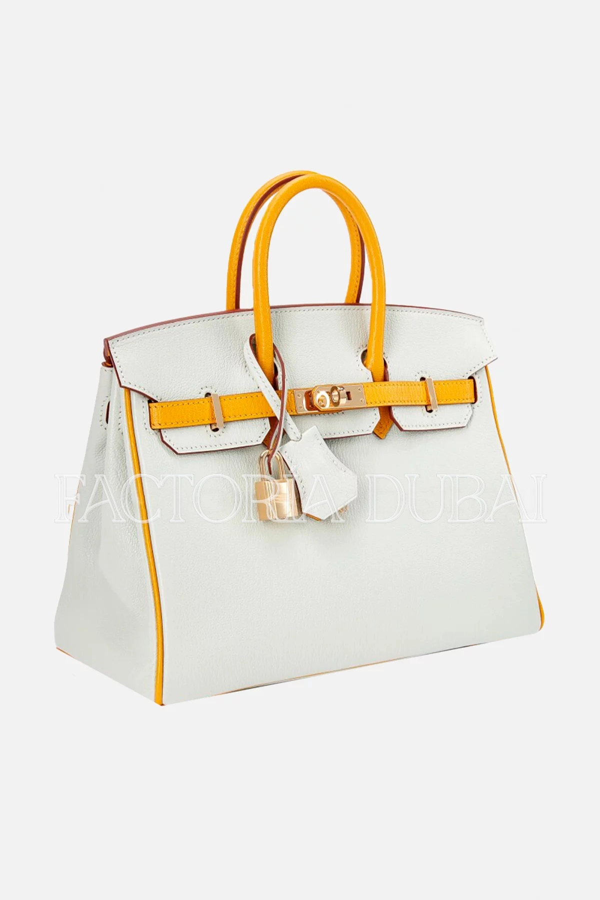 Hermès HSS Birkin 25 Gris Perle and Jaune Ambre Chèvre Mysore Permabrass Hardware