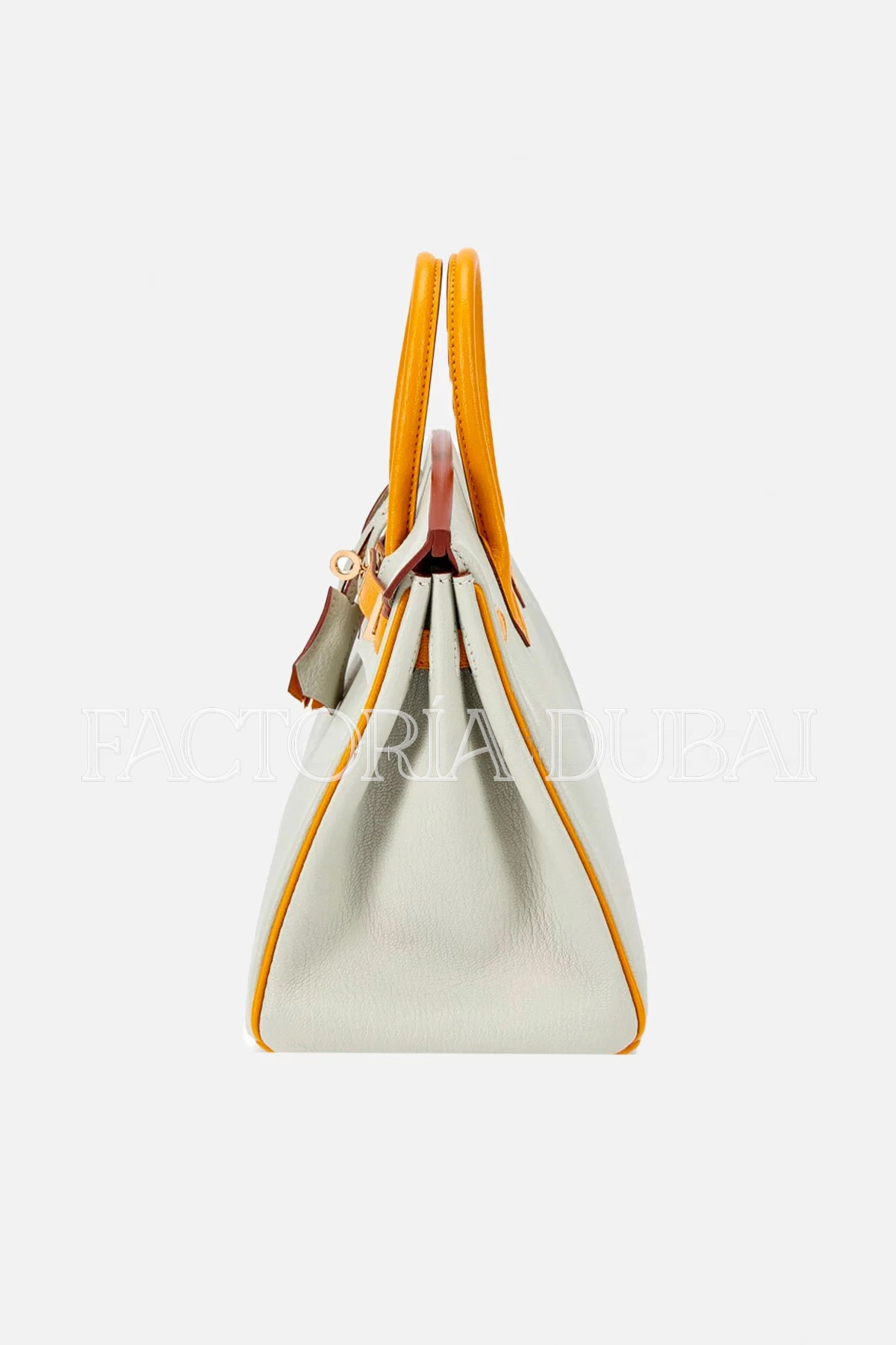 Hermès HSS Birkin 25 Gris Perle and Jaune Ambre Chèvre Mysore Permabrass Hardware