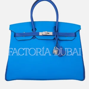 Hermès HSS Birkin 35 Clemence Bicolor Bleu Electrique And Bleu Hydra Brushed PHW