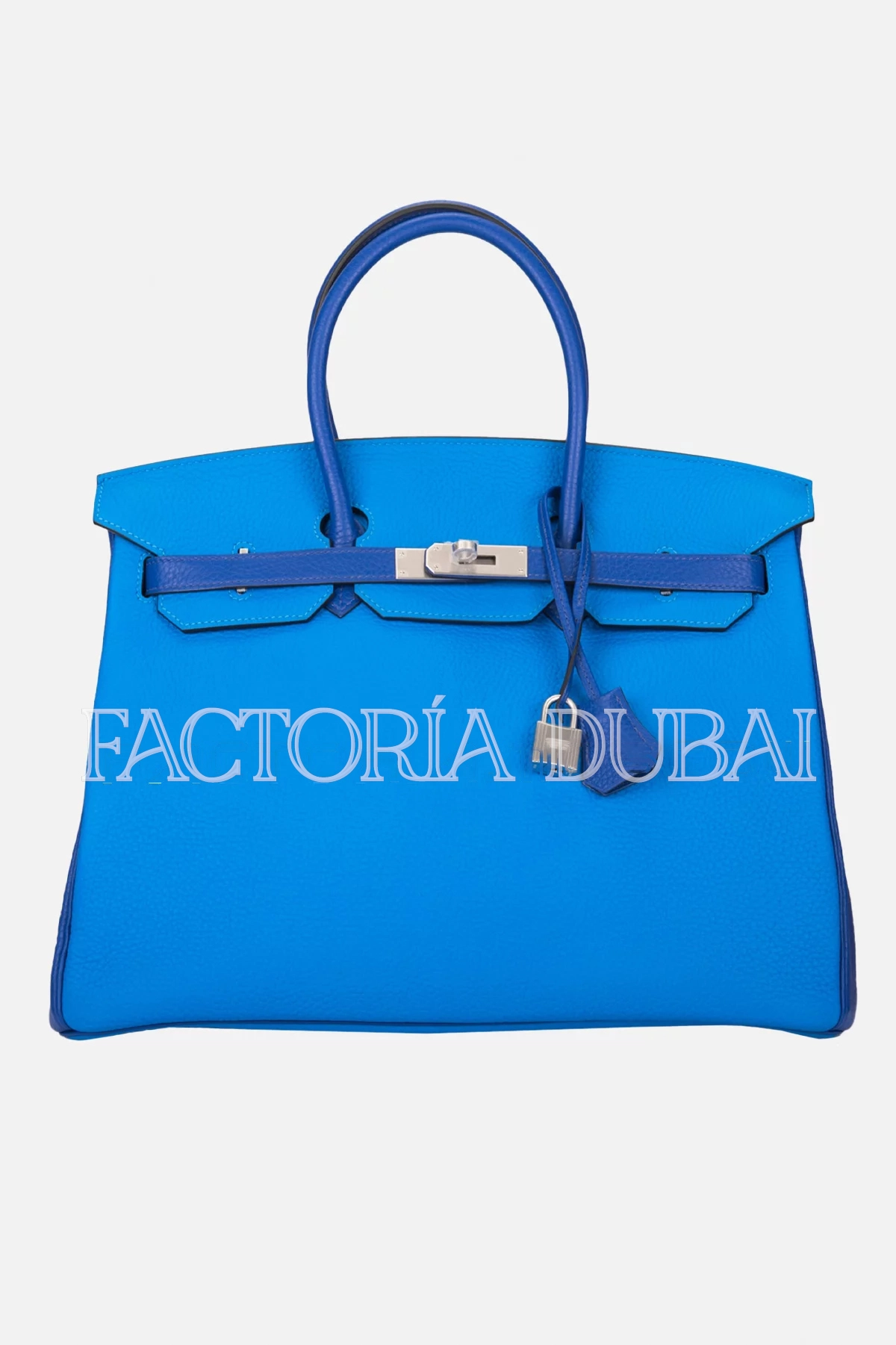 Hermès HSS Birkin 35 Clemence Bicolor Bleu Electrique And Bleu Hydra Brushed PHW