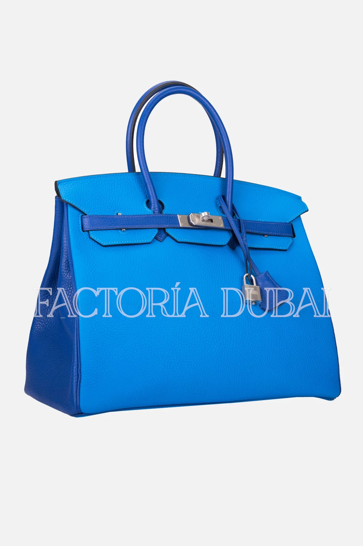 Hermès HSS Birkin 35 Clemence Bicolor Bleu Electrique And Bleu Hydra Brushed PHW