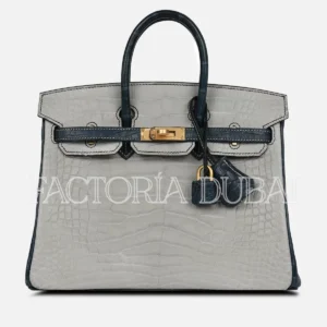 Hermès Special Order (HSS) Birkin 25 Gris Perle and Vert Rousseau Matte Alligator Brushed GHW