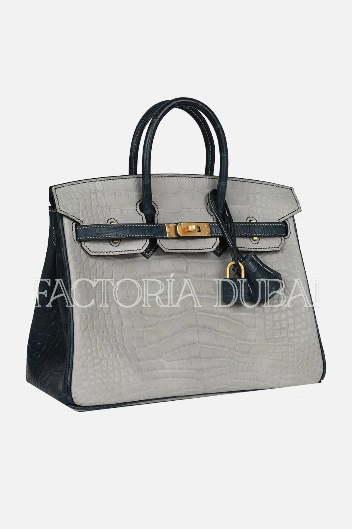 Hermès Special Order (HSS) Birkin 25 Gris Perle and Vert Rousseau Matte Alligator Brushed GHW