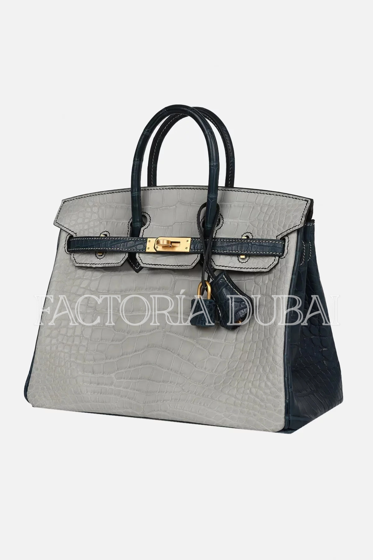 Hermès Special Order (HSS) Birkin 25 Gris Perle and Vert Rousseau Matte Alligator Brushed GHW