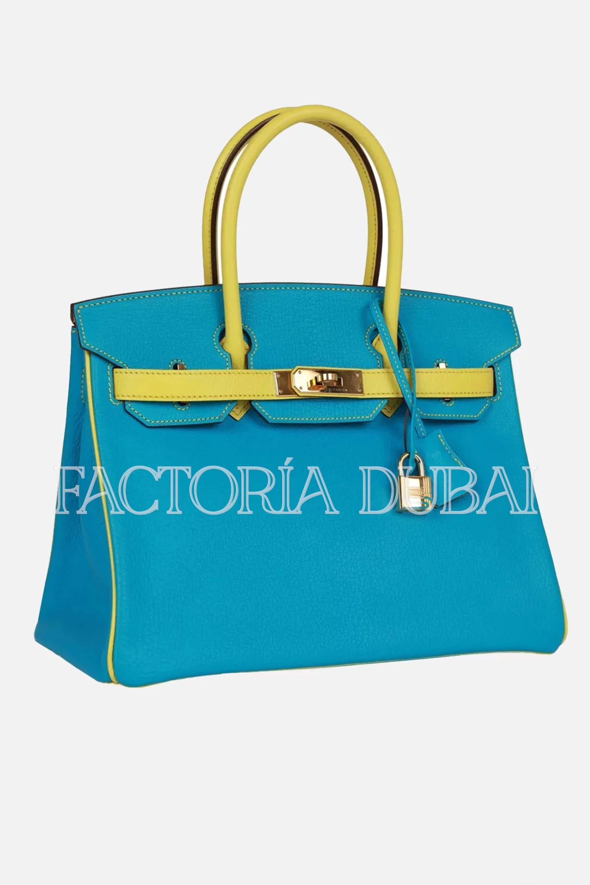 Hermès Special Order (HSS) Birkin 30 Bleu Turquoise and Lime Chevre GHW
